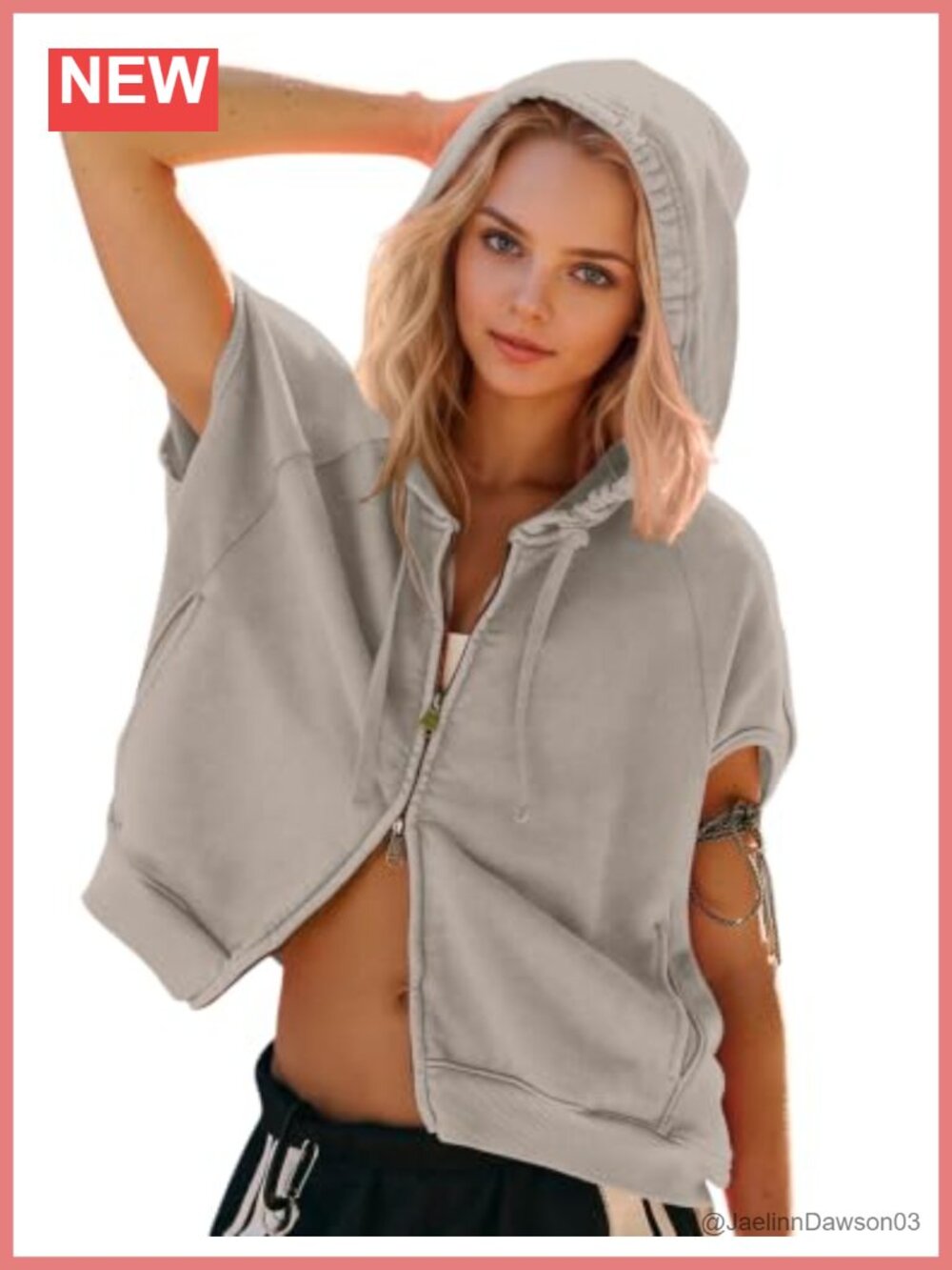 Women's Sleeveless Zip Up Hoodie Oversized Sweatshirt with Pockets